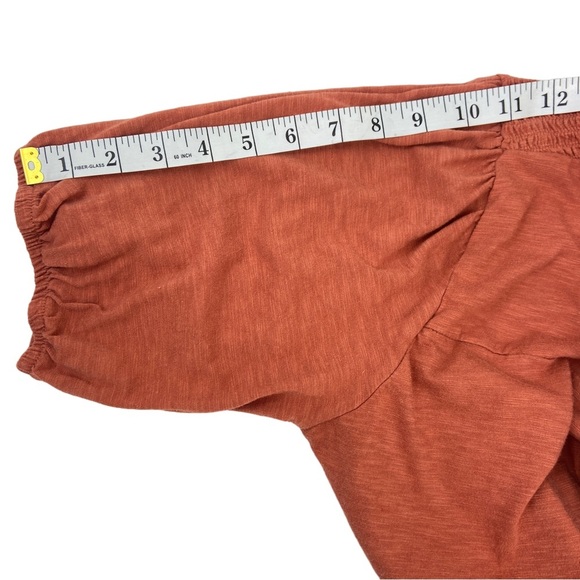 KNOX Rose Womens Henley Blouse Orange Short Sleeve V-Neck Button Up Size L - Picture 8 of 11